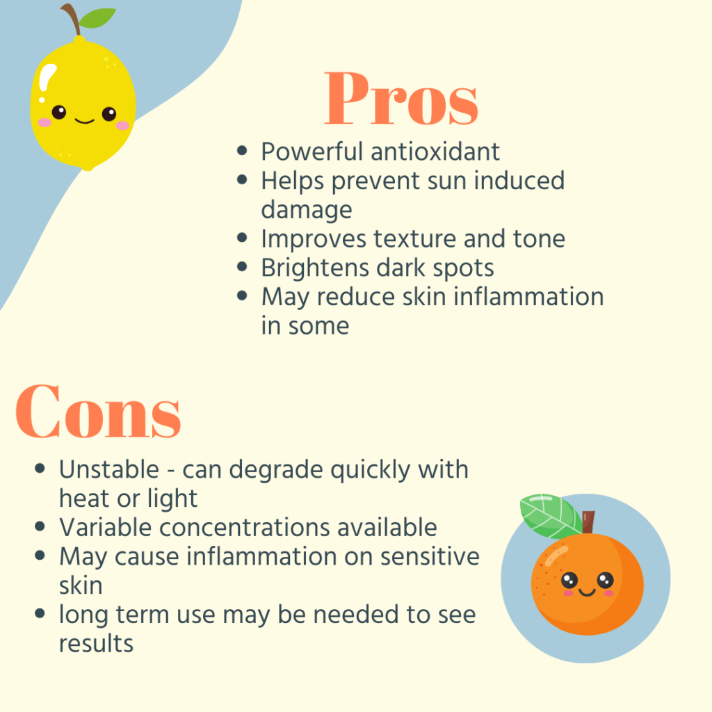 image of pros and cons of vitamin C in skincare