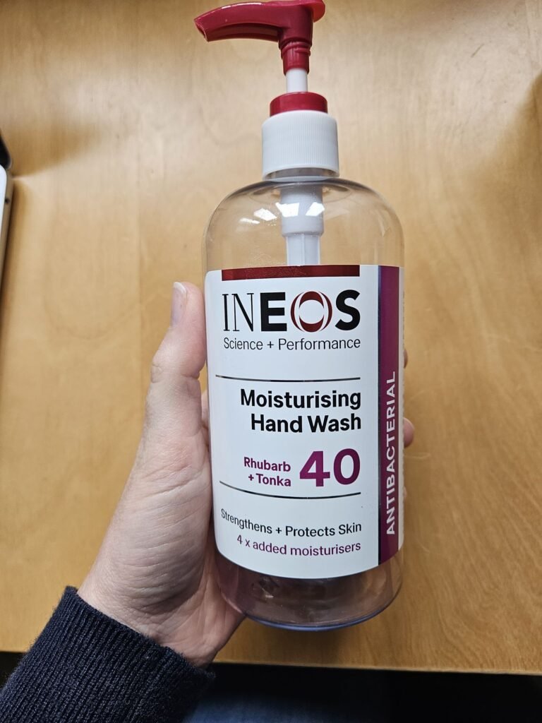 A picute of the INEOS Hygienics Rhubarb and Tonka Moisturising Hand Wash - empty bottle as its so good
