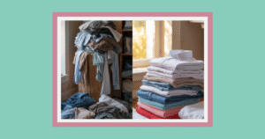 dirty laundry pile and clean laundry pile