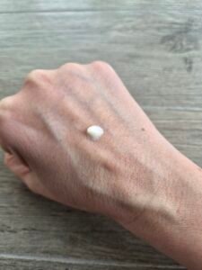 Tiny blob of cleanser on hand