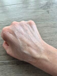 Foaming cleanser rubbed into hand